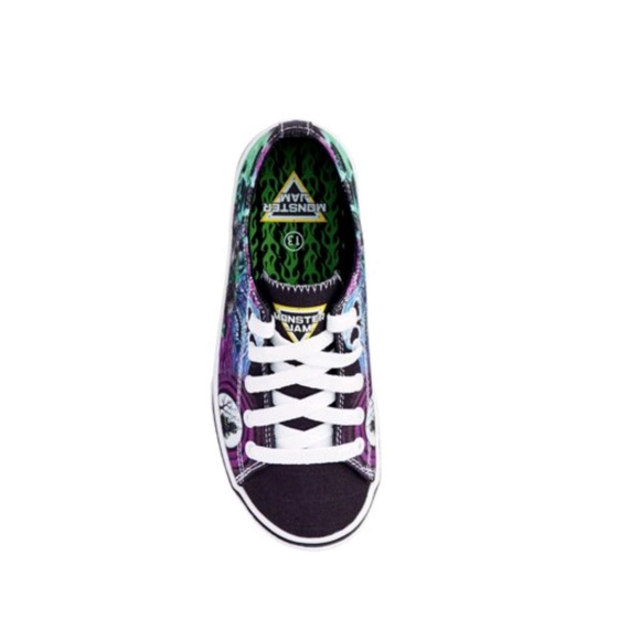 Monster jam little boy lace-up canvas sneakers - Picture 2 of 8